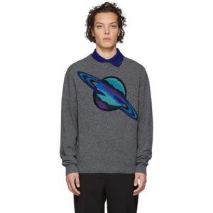 RARE Paul Smith Grey Wool Saturn Sweater
